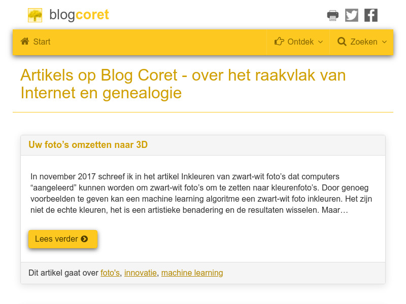 Screenshot van website
