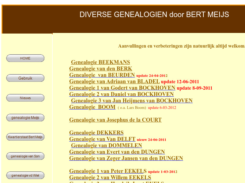 Screenshot van website