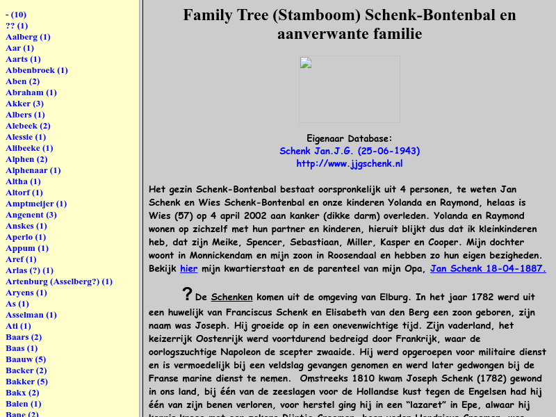 Screenshot van website