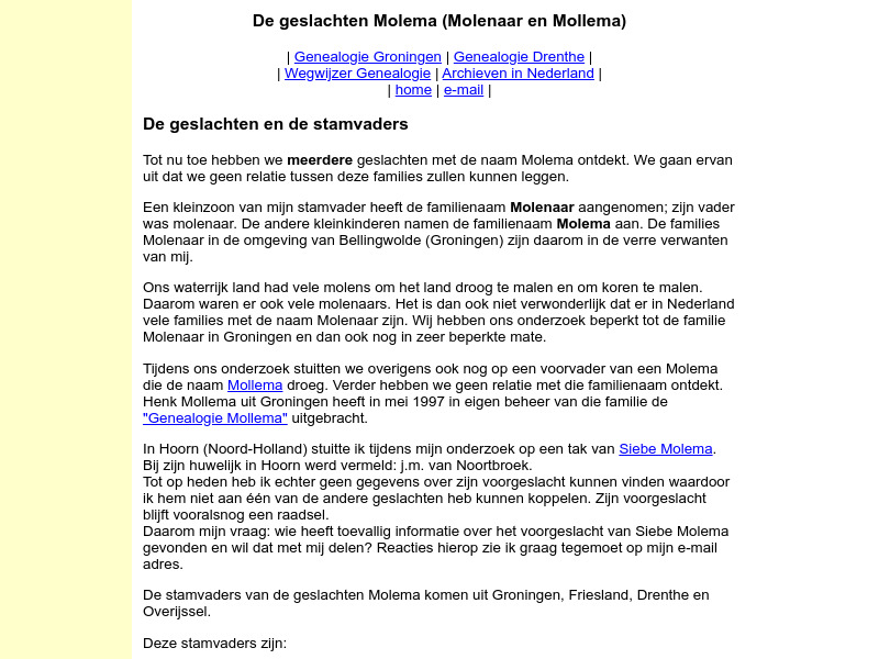 Screenshot van website