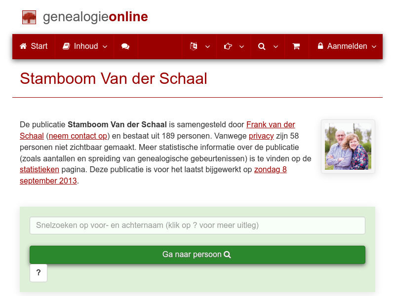 Screenshot van website