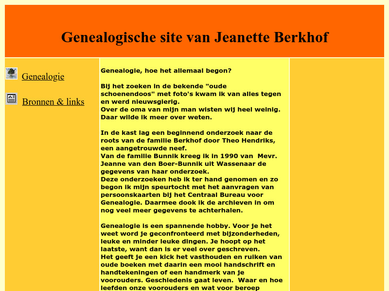 Screenshot van website
