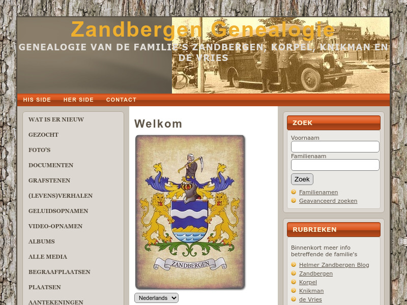 Screenshot van website