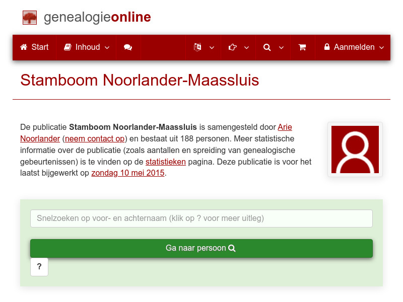 Screenshot van website