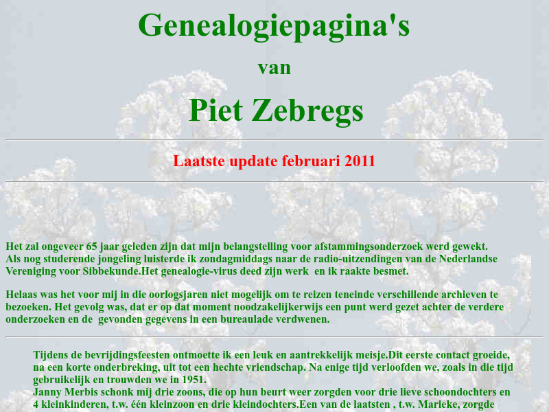 Screenshot van website