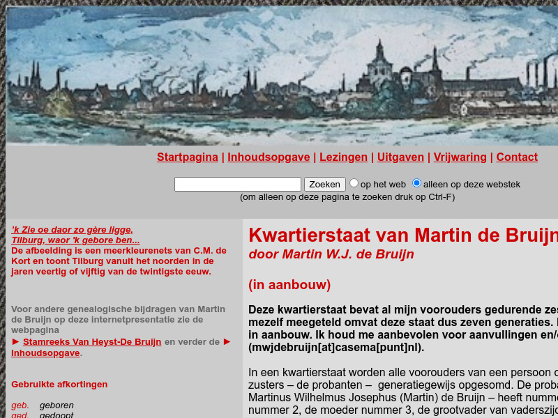 Screenshot van website