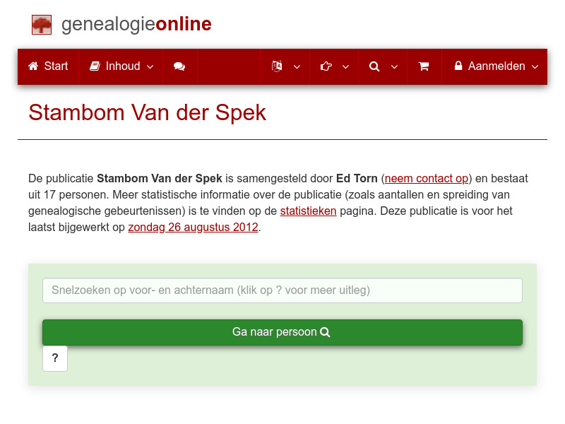 Screenshot van website