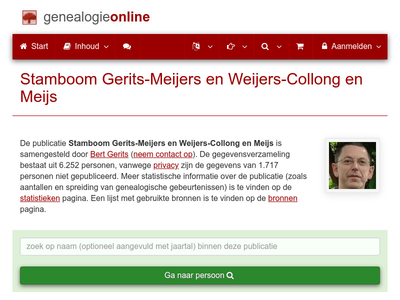 Screenshot van website
