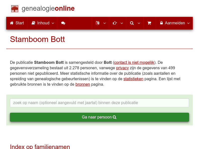 Screenshot van website