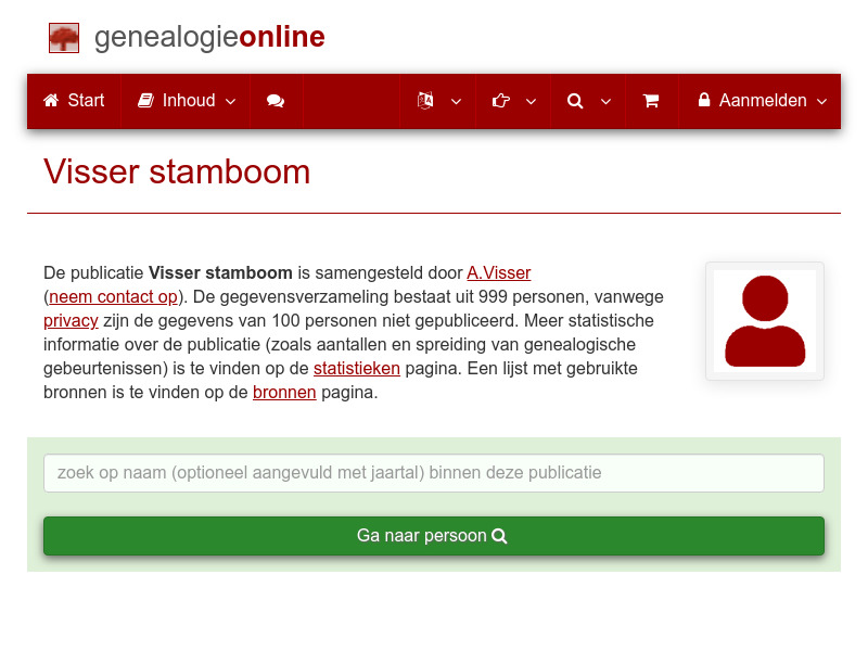 Screenshot van website