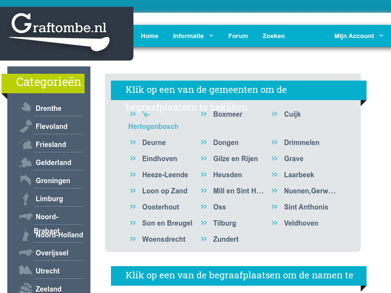 Screenshot van website