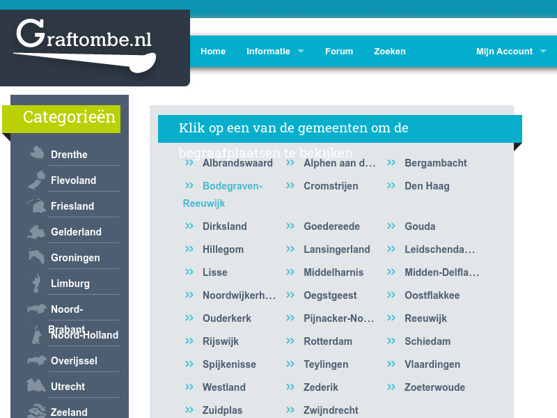 Screenshot van website