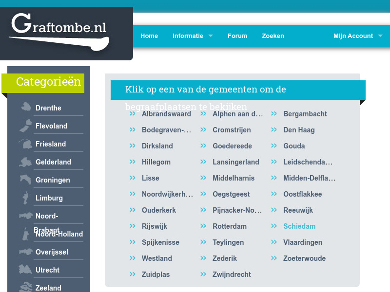 Screenshot van website