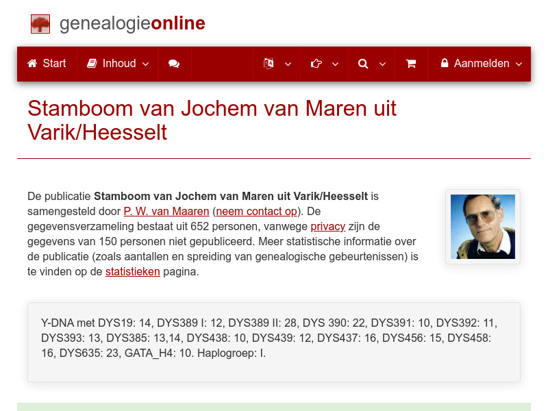 Screenshot van website