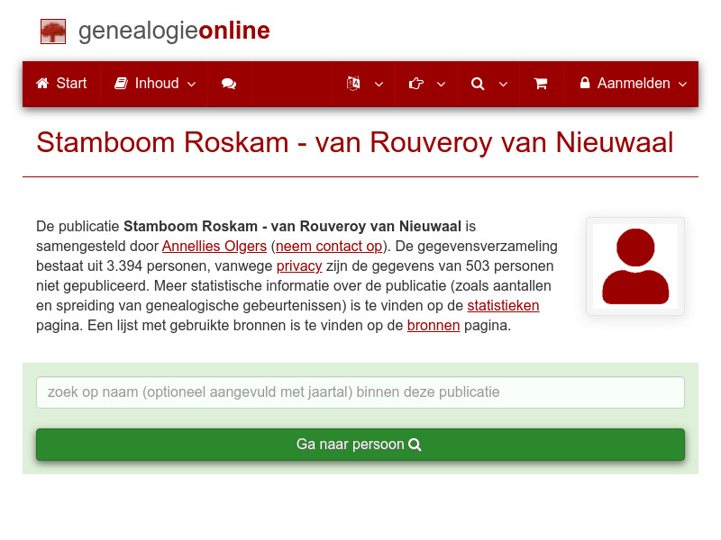 Screenshot van website