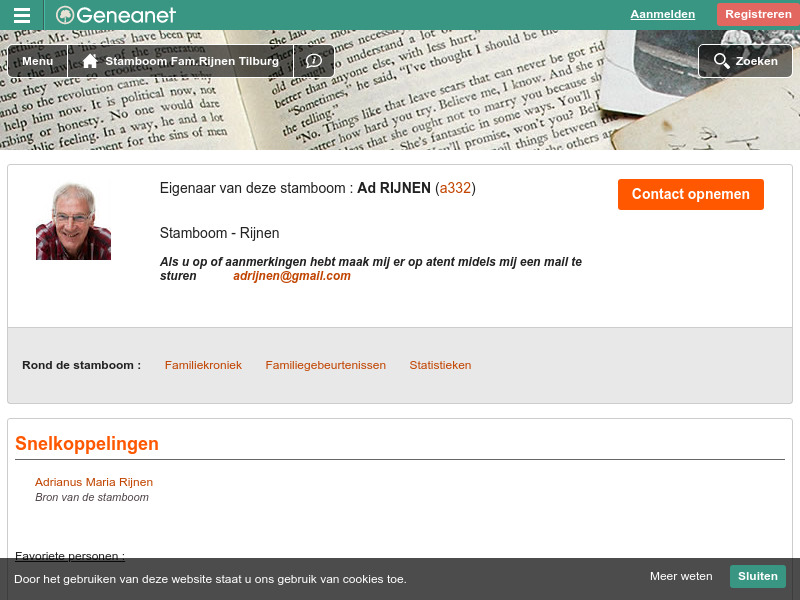 Screenshot van website