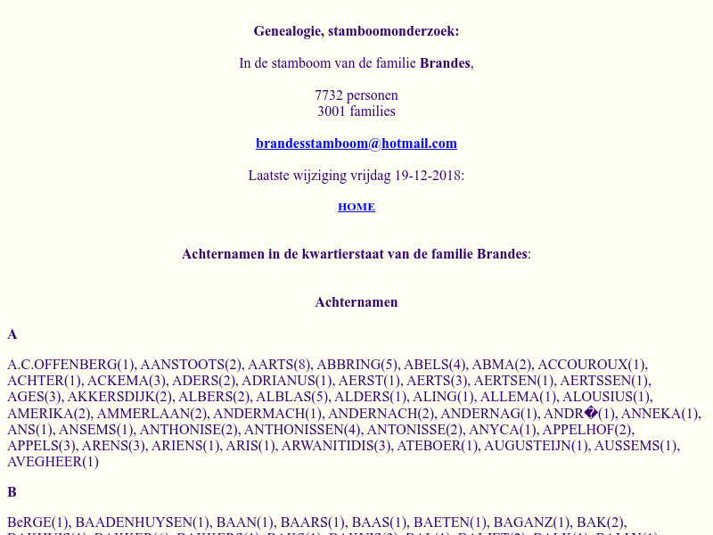 Screenshot van website