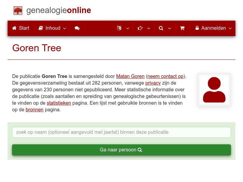 Screenshot van website