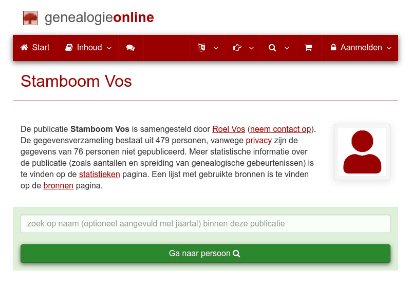 Screenshot van website