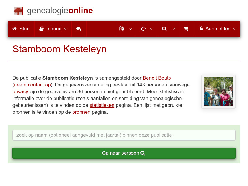 Screenshot van website