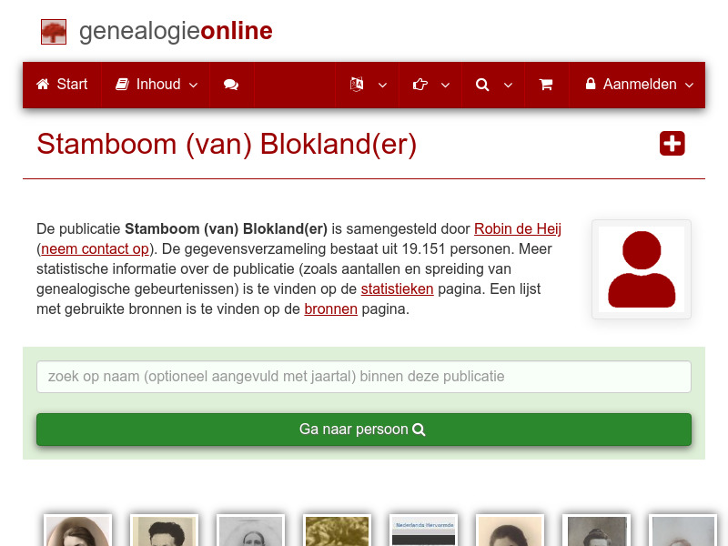 Screenshot van website