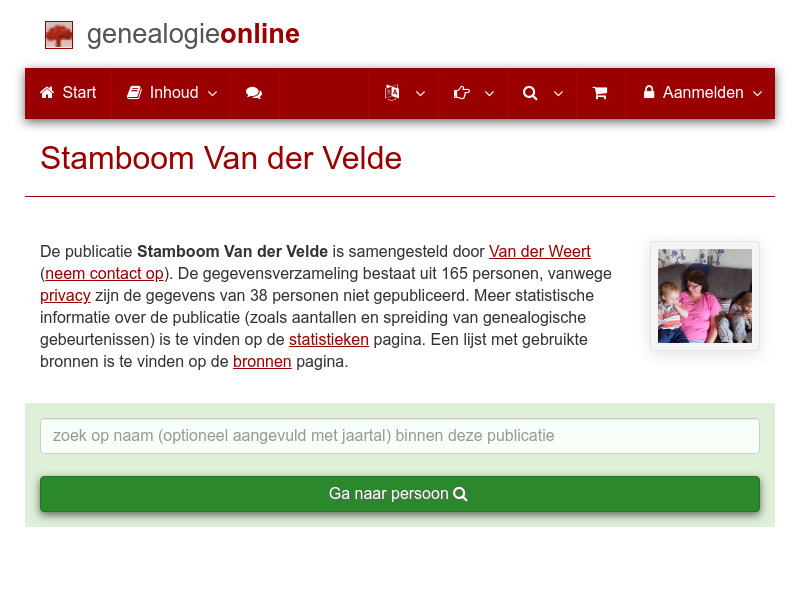 Screenshot van website