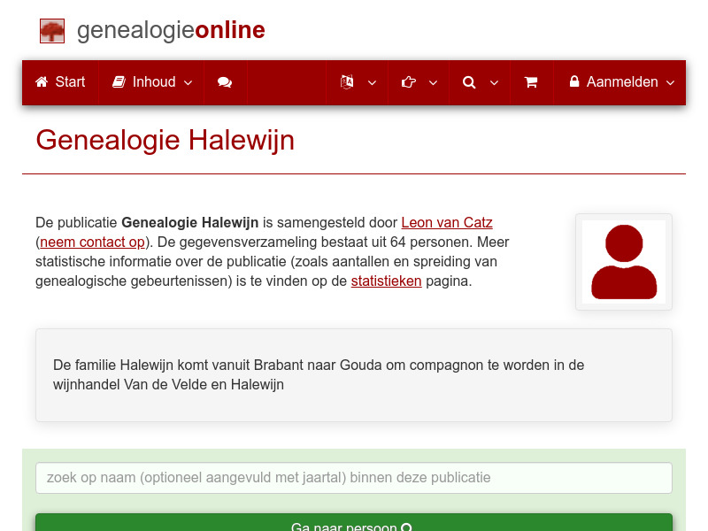 Screenshot van website