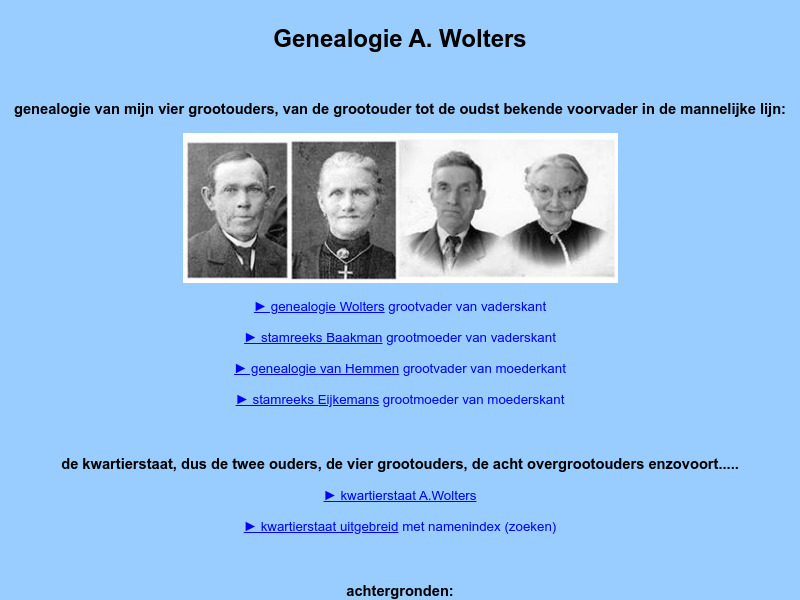 Screenshot van website