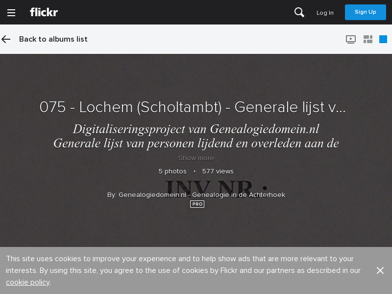 Screenshot van website