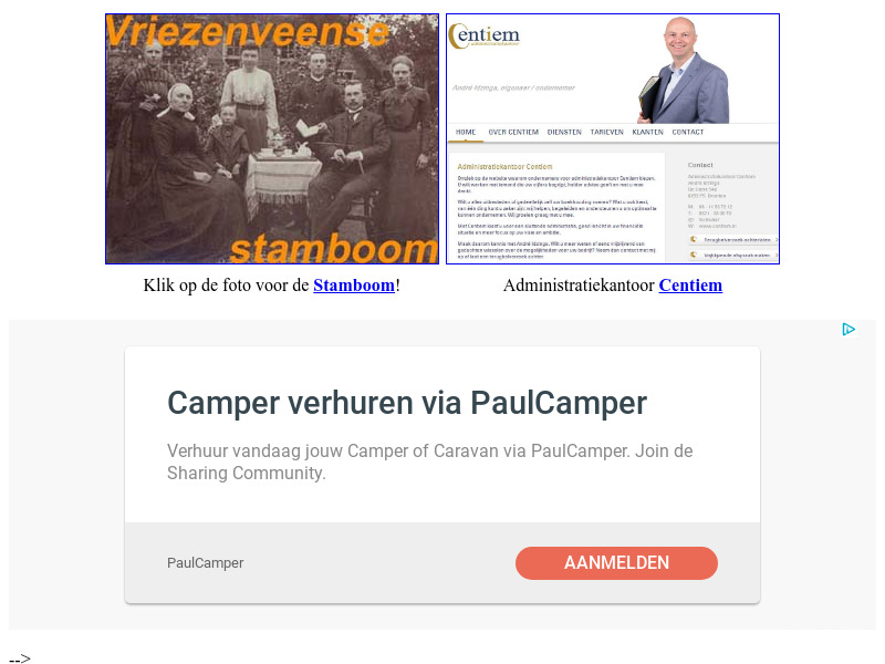 Screenshot van website