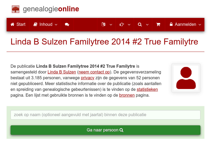 Screenshot van website