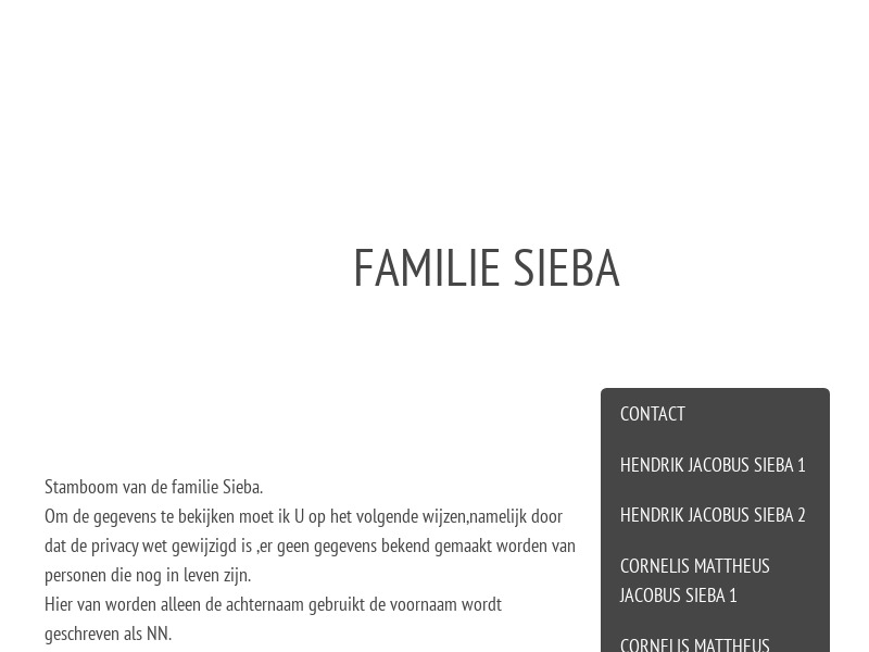 Screenshot van website
