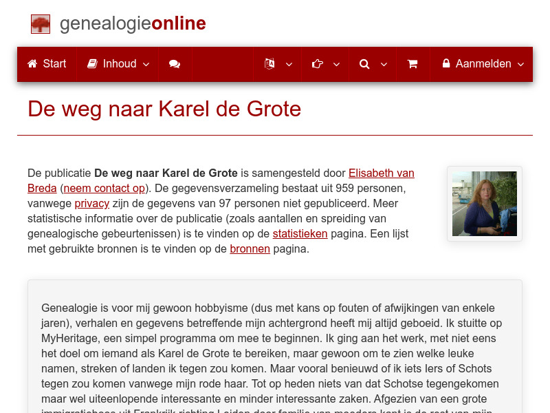 Screenshot van website