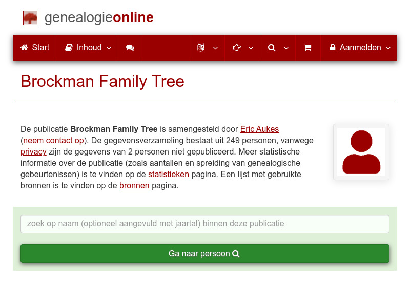 Screenshot van website