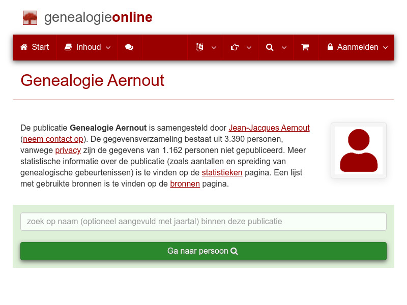 Screenshot van website