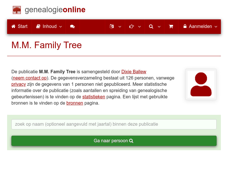 Screenshot van website