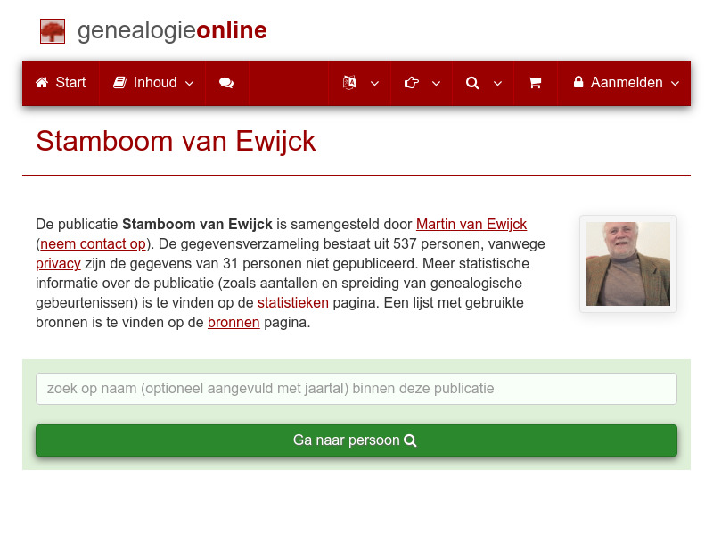 Screenshot van website