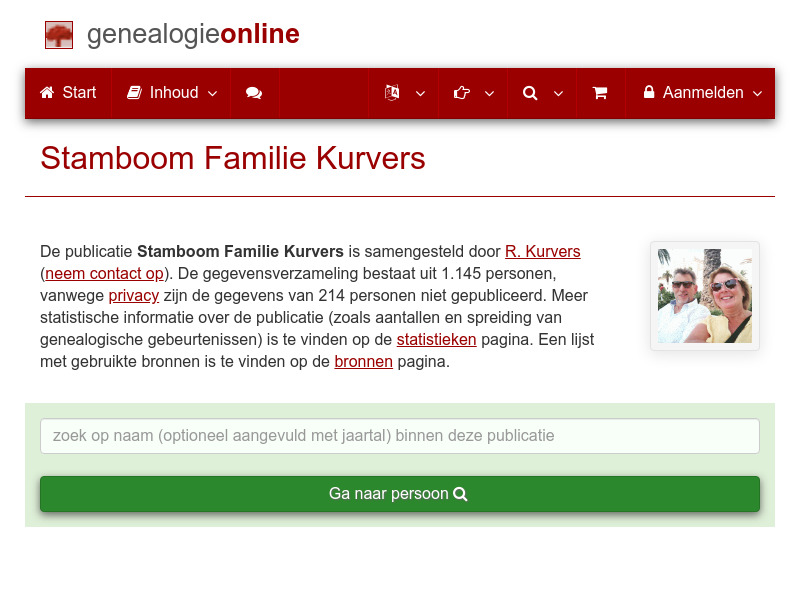 Screenshot van website