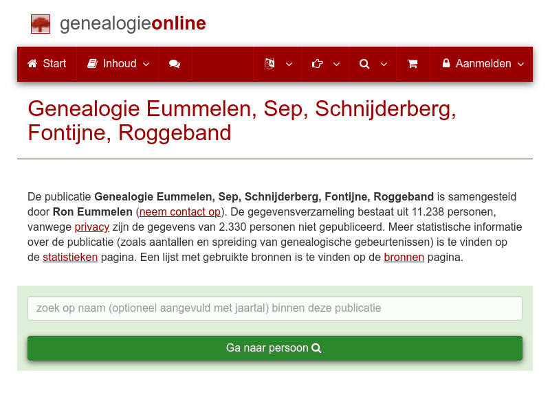 Screenshot van website