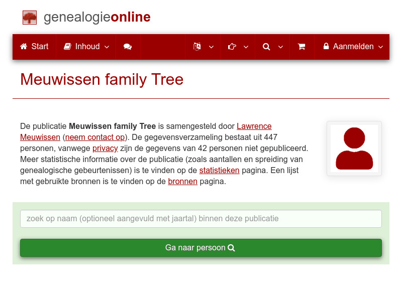 Screenshot van website