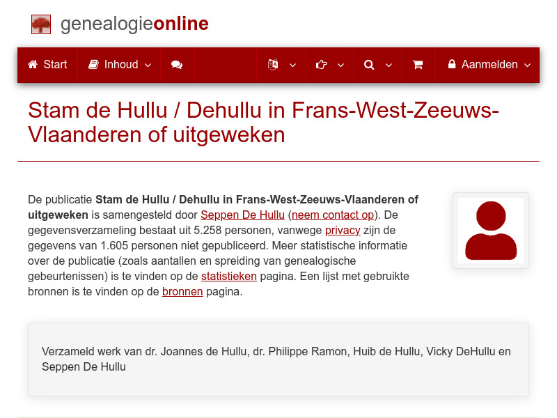 Screenshot van website