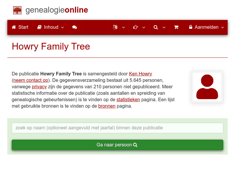 Screenshot van website