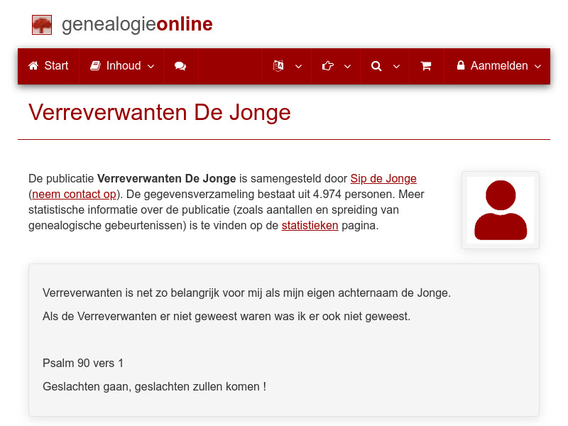 Screenshot van website