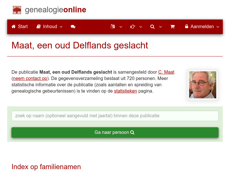 Screenshot van website
