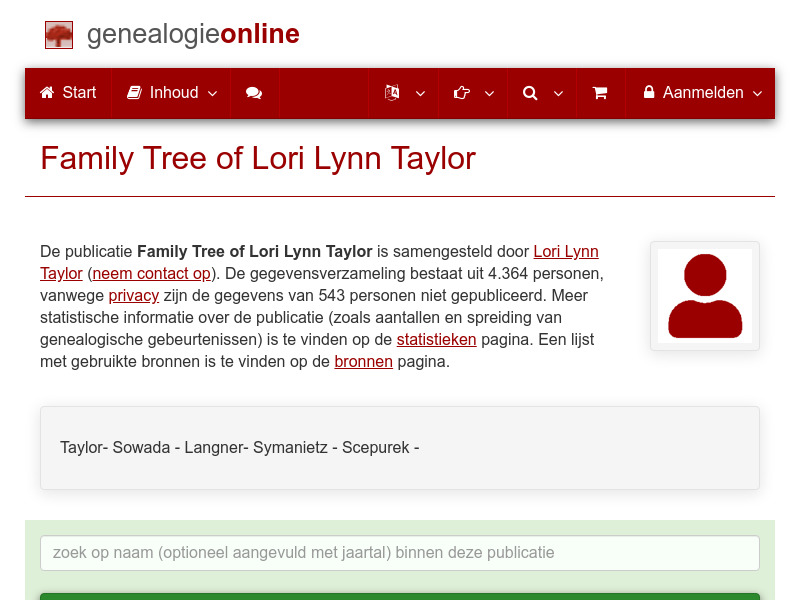 Screenshot van website