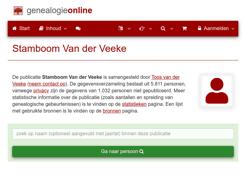 Screenshot van website