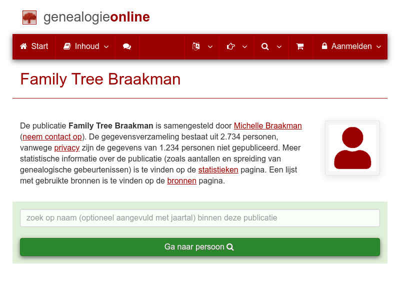 Screenshot van website