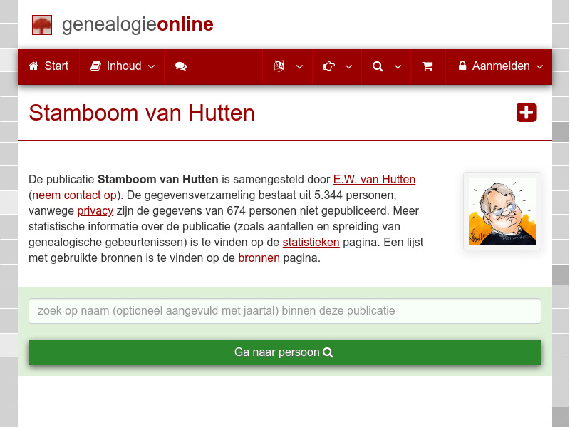 Screenshot van website