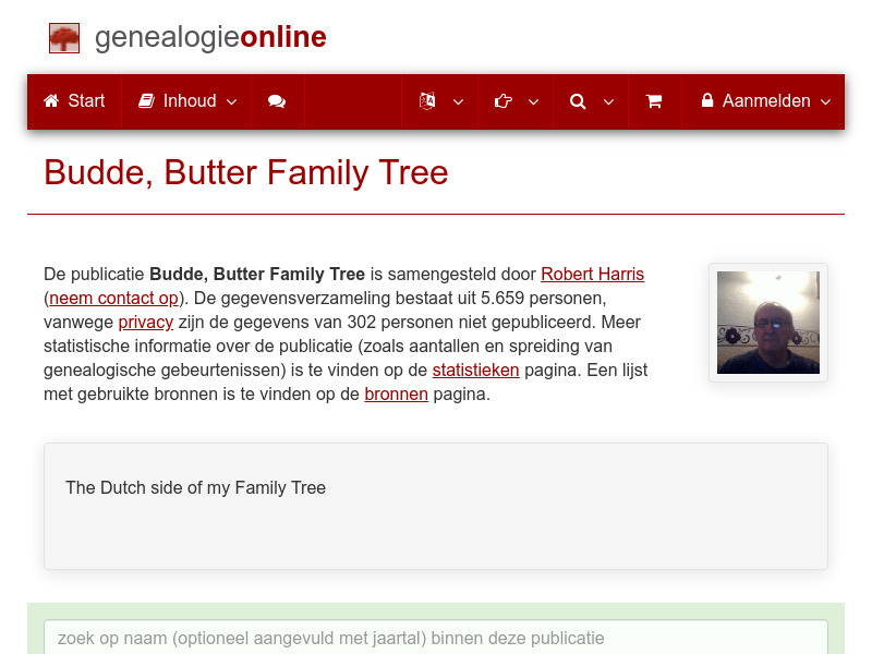 Screenshot van website