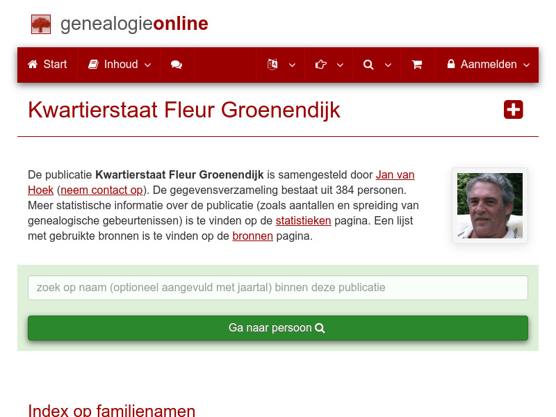 Screenshot van website
